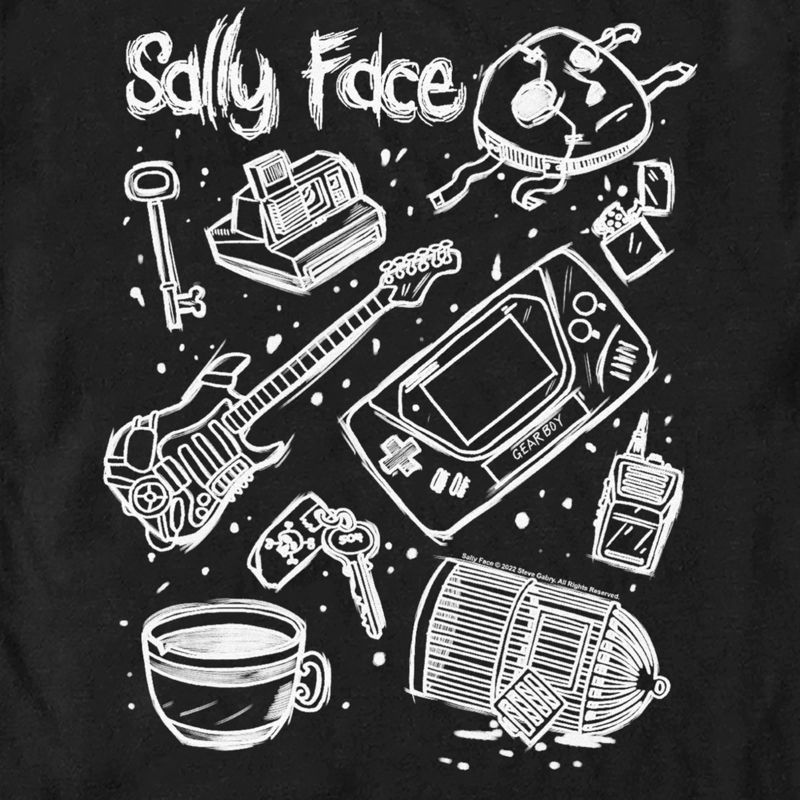 Men's Sally Face Icon Doodles T-Shirt, 2 of 6