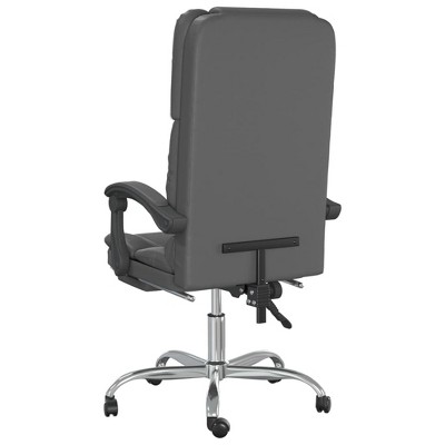 Gray Faux Leather Reclining Office Chair with Massage Function