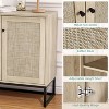 Jojoka Beige Sideboard Buffet Cabinet with Storage, Boho Rattan Storage Cabinet - 4 of 4