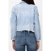 Women's Mid Length Uneven All Over Fray Edges Jacket - CELLO - 3 of 4