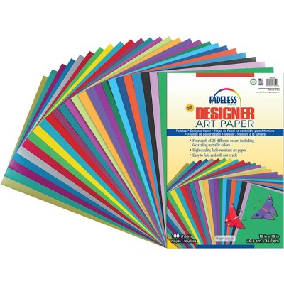 Fadeless Designer Art Paper, 12 x 18 Inches, Assorted Colors, 100 Sheets