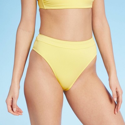 high waisted yellow bikini bottom