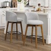 WestinTrends Soho Modern Chenille Upholstered 26" Counter Height Swivel Bar Stools (Set of 2) - 2 of 4