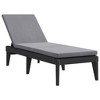 vidaXL Sun Lounger with Cushion Anthracite 73.2"x23.6"x11.4" PP - 2 of 4