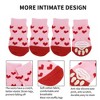 Unique Bargains Dog Cats Non-Slip Socks Heart Pattern Paw Protection and Traction Pink 4 Pcs - 2 of 4