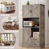 Garvee Modern White Kitchen Pantry Cabinet with Drawers, Adjustable Shelves & Barn Doors,71" Tall Engineered Wood Hutch - 3 of 4