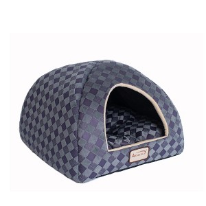 Armarkat Cat Bed C65HHG/LS, Purple Gray Combo Checkered Pattern - 1 of 4