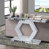 55" Silver Mirrored Console Table with Hexagon Crystal Base,Dual-Tier Glam Entryway Table for Hallway or Living Room–The Pop Home - 3 of 4