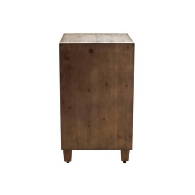 Sawyer Minimalist Ash Wood 3-Drawer Bathroom Cabinet in Walnut Brown