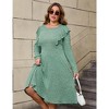 Women's Plus Size Fall Dresses Crew Neck Midi Sweater Dress Long Sleeve Casual Dress Ruffle Slim Knit Dress - image 3 of 4