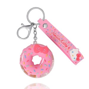 Hello Kitty Donut Keychain with Pink Strap and Sprinkles - 1 of 4