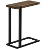 Vynxaria Contemporary C-Shaped Accent Table - Brown Laminate Top, Black Metal Frame, 19.25" L x 9.5" W x 25" H - 3 of 4