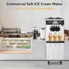 Commercial Ice Cream Machine - 3 Flavor Soft Serve Maker with LED Display, 7.9Gal/Hour Output, Auto Cleaning System for Shops, Restaurants & Home Use - 2 of 4