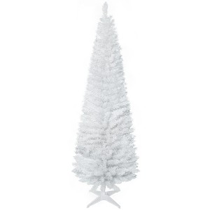 TopComfy Christmas Tree Stand Pencil Tree with Realistic Branch Tips and Easy Assembly for Modern Holiday Decor, White, 21.8"*21.8"*70.8" - 1 of 4