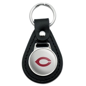 University of Chicago Secondary Logo Black Leather Keychain - 1 of 4