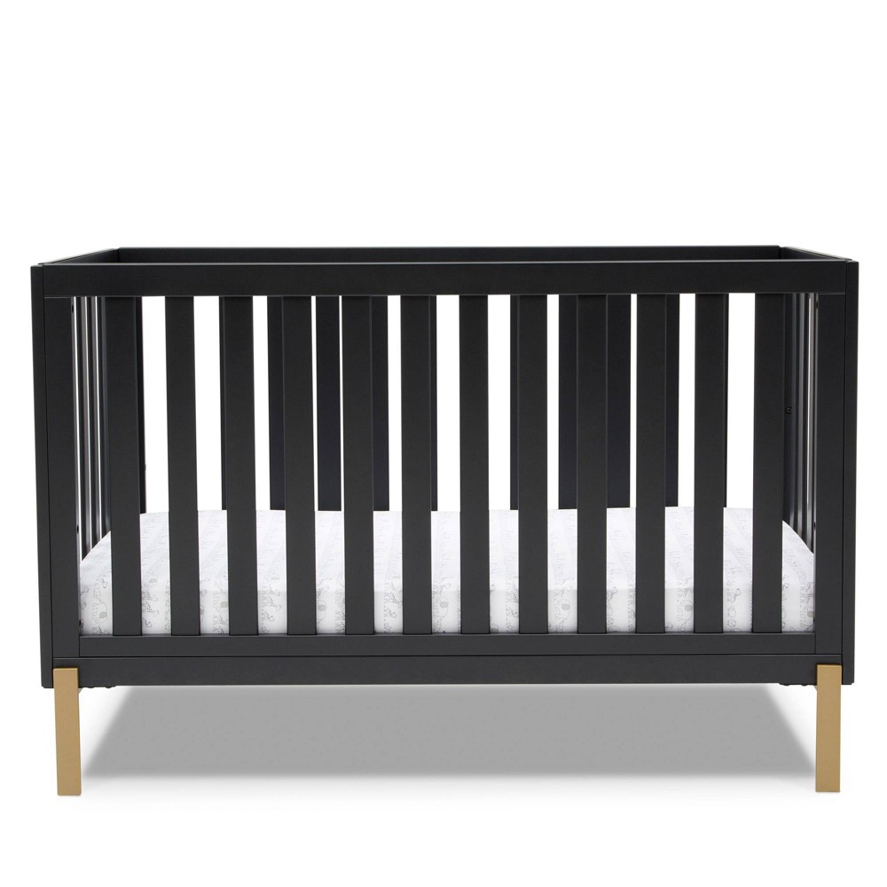 Photos - Kids Furniture Delta Children Hendrix 4-in-1 Convertible Crib - Midnight Gray/ Bronze Bla