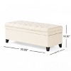 TiramisuBest Storage Ottoman Bench - Purple Fabric Entryway Bench, 50.0"L x 20.5"W x 18.25"H - 3 of 4