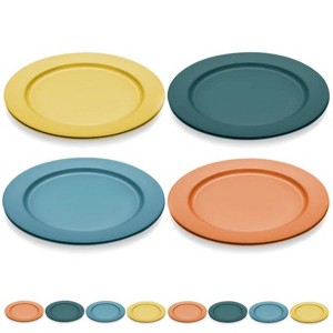 LunaLulinlk 10 Inch Large Plastic Plates 8 Pieces, Unbreakable And Reusable Light Weight Dinner Plates Microwave Safe - 1 of 4