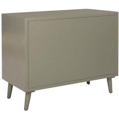 Transitional Gray 3-Drawer Chest with Black Metal Hardware