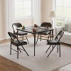 Folding Table, 37.7-inch Portable Square Folding Card Table, Beige Metal Folding Table with PU Soft Cushion, Suitable for Living Room, Office - 2 of 4