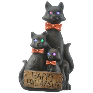 21" Black Cat Trio with LED Lights and Sound - 1 of 4