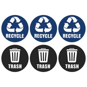 Unique Bargains Home Kitchen Office Indoor Use Self-Adhesive Trash Can Bin Labels Recycle Sticker - 1 of 4