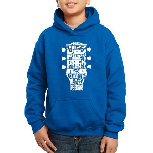 LA Pop Art Boy's Word Art Hooded Sweatshirt - Guitar Head Music Genres - 1 of 4