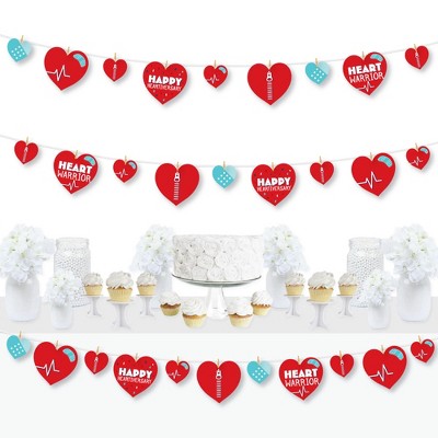 Big Dot of Happiness Happy Heartiversary - CHD Awareness DIY Decorations - Clothespin Garland Banner - 44 Pieces