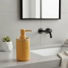 Evideco French Home Goods Elegant Soap Dispenser - Polyresin and Bamboo Design, Refillable Liquid Pump - 2 of 4