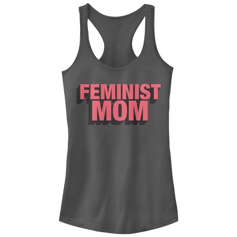 Juniors Womens CHIN UP Feminist Mom Racerback Tank Top - image 1 of 3