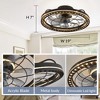Ludomide  19 In. Smart Low Profile Black Caged Ceiling Fan With Dimmable Led Lights - 3 of 4