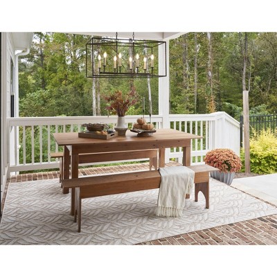 Silver Grey Tropical Palm 6' x 9' Flatwoven Synthetic Rug