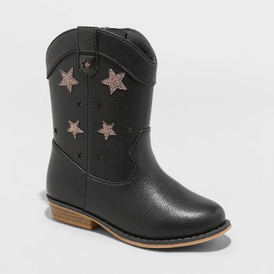 Toddler Girls' Simone Western Boots - Cat & Jack™ Black 7t : Target