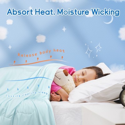 Catalonia Light Blue Reversible Cooling Blanket, 50x60 inches