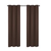 38" x 84" Solid Blackout Thermal Grommet Curtain Panels (Set of 2 Black) - 2 of 3
