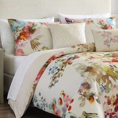 Bebejan Antique Flowers Ivory 100% Cotton Sateen 5 Piece Floral Reversible Comforter Set, All Season Bedding Set - Queen — фото 3