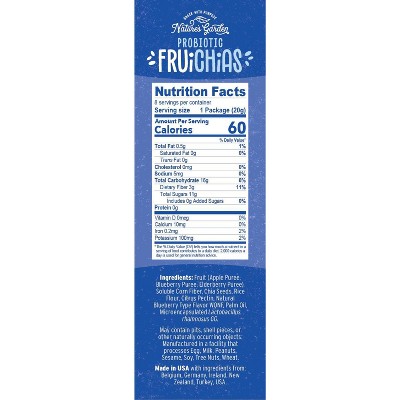 Nature's Garden Snacks Probiotic FruiChia Blueberry Fruit Snacks - 5.6oz/8ct