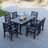 Outdoor Patio Dining Set, 7 Pcs Dining Set with Chairs and Table, Dining Set with Steel Frame, Dining Table with Umbrella Hole-Coolbibila - 3 of 4