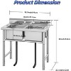 Stainless Steel Freestanding Utility Sink, Single Bowl with Backsplash,Commercial Prep for Kitchen, Garage, Laundry - 3 of 4