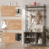70in Heavy-Duty Entryway Bench with Coat Rack & Shoe Storage, 8-Detachable Hook Hall Tree Organizer for Living Room, Bedroom, Entry Hall - 2 of 4