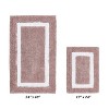 Hotel Bath Rug 100% Premium Cotton Tufted Weave Two Tone Reversible 2 Piece Bathroom Rug Set, Super Soft & Water Absorbent, Machine Washable Bathmat - 2 of 4