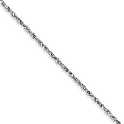 Black Bow Jewelry 1.5mm 14k White Gold Loose Rope Chain Necklace