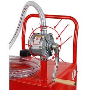 Coucheta Upgraded 30 Gallon Fuel Caddy, Manual Hand Pump&Easy-Roll Wheels, Heavy-Duty UV-Resistant Steel Tank for Gas&Diesel, Portable Fuel Storage - 1 of 1