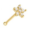 Jewelry Avalanche 22G 14K Yellow Gold CZ Flower-Star Nose Bone Nose Ring Stud - 4 of 4