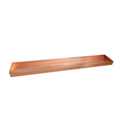 Royal Hampton 29 Inch Rectangular Metal Windowsill Planter Tray, Trim Edges, Large