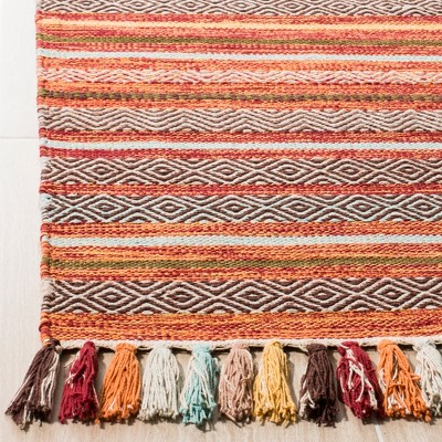 Lenore Multicolor Stripe Hand-Woven Cotton 3' x 5' Area Rug