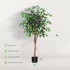 Acekool Artificial Ficus Tree 4/5/6 FT Tall with Natural Wood Trunks, Adjustable Branches, and Stable Pot for Indoor & Outdoor Decor - 4 of 4