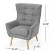 Polyester Mid-Century Modern Tufted Back Club Chair with Rubberwood Legs - 4 of 4