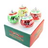 Shiny Brite 4.0 Inch Holiday Splendor Flocked Rounds. Christmas Ornament Tree Ornament Sets - 3 of 3
