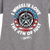 Girls' - Hot Wheels - I Wheelie Love 4th of July Graphic Short Sleeve Fleece Dress - 2 of 4